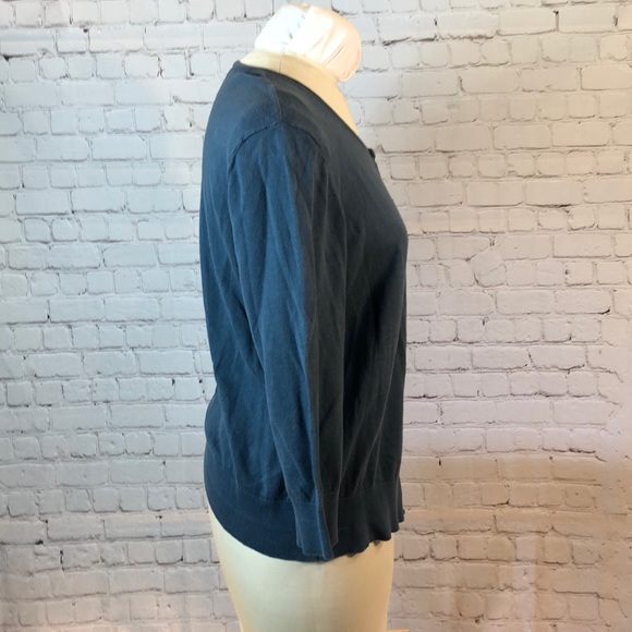 Ann Taylor Open Cardigan Sweater Blue Large - Picture 2 of 5
